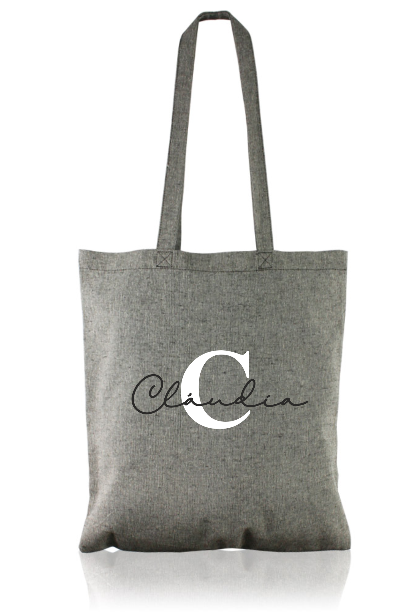 Saco Compras - Tote Bag Personalizável "Nome e Letra" cor natural 100% algodão