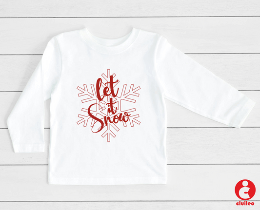 T-shirt longsleeve Bebé/Criança "let it snow" 100% algodão