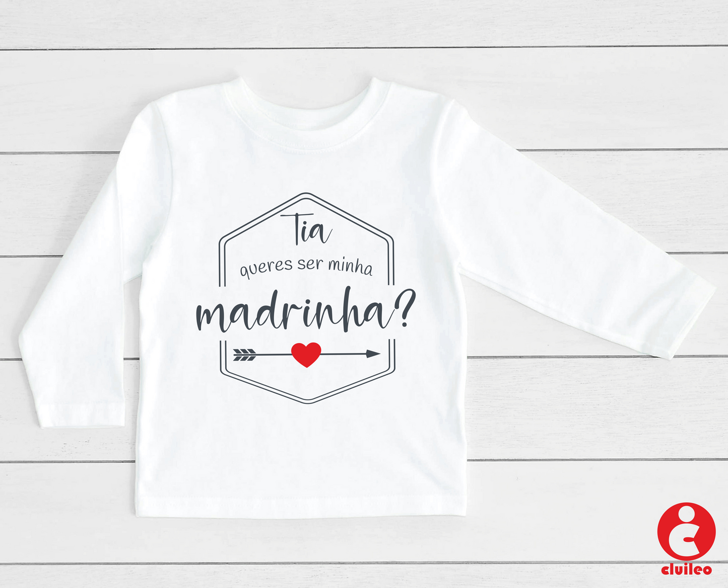 T-shirt Bebé "Tia queres ser minha madrinha?" 100% Algodão