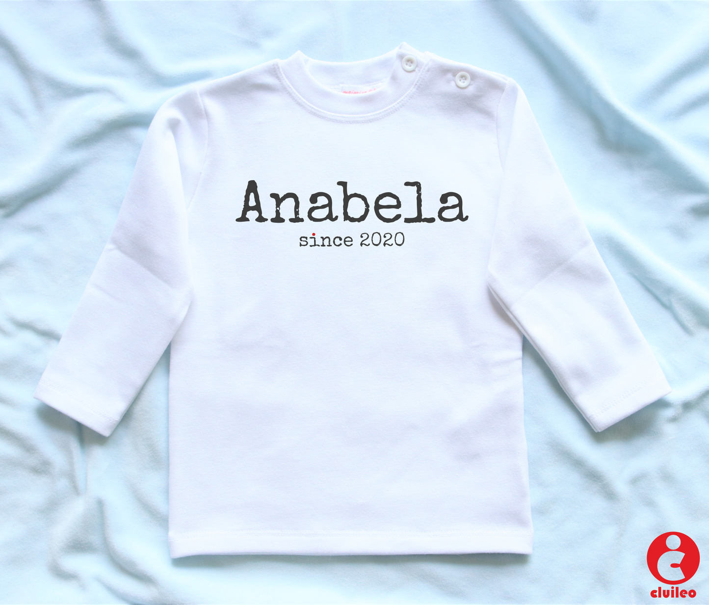 Camisola Bebé "Nome, since ano" Algodão com carda