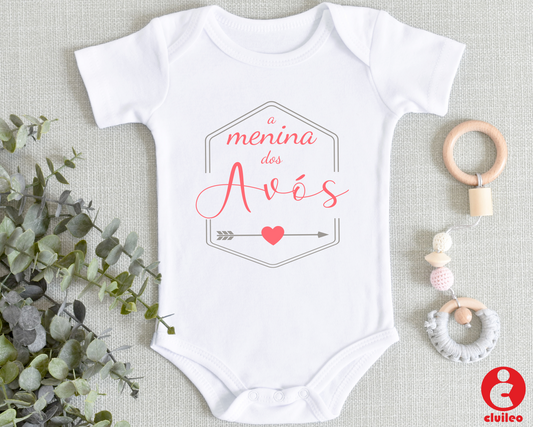 Body Bebé Personalizado "a menina dos avós?"  100% algodão