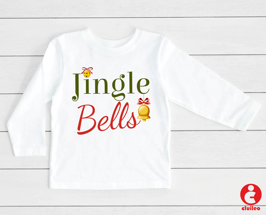 T-shirt Bebé/Criança Natal "Jingle Bells" 100% Algodão