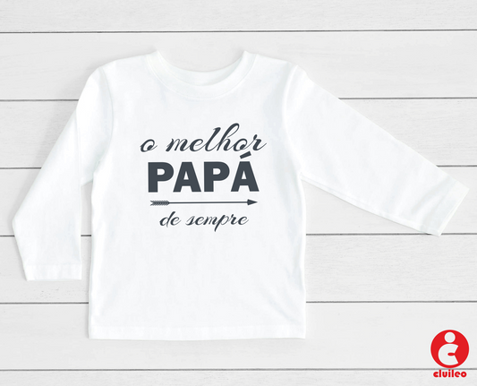 T-shirt Bebé/Criança "O melhor papá de sempre" 100% Algodão