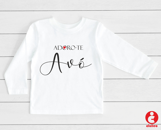 T-shirt Bebé/Criança "Adoro-te Avó" 100% Algodão