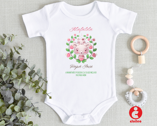 Body Bebé Personalizável "Bebé e Papá Ratinhos - Mamã não poderia escolher melhor " 100% algodão