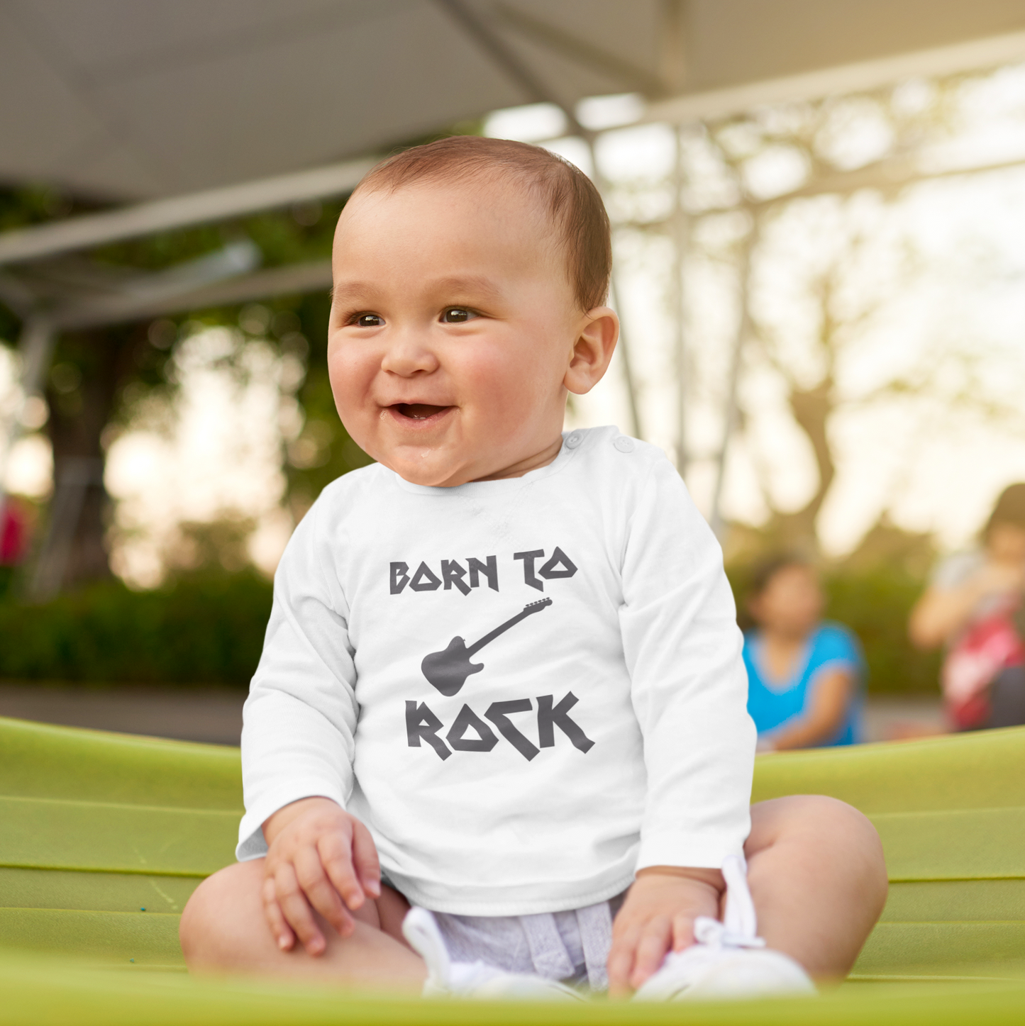 T-shirt Bebé/Criança "Born to rock" 100% Algodão