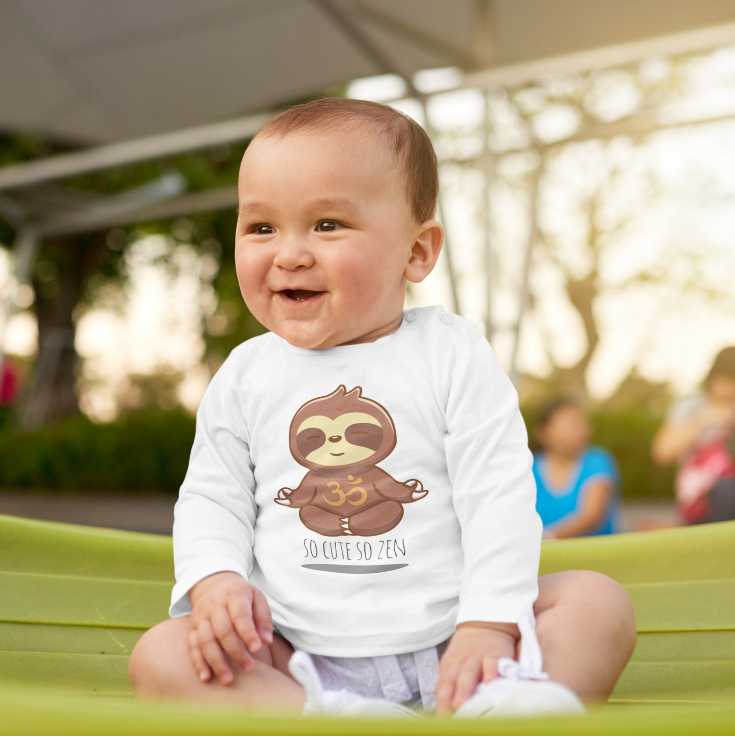 T-shirt Bebé/Criança Meditação "So cute so Zen" 100% Algodão