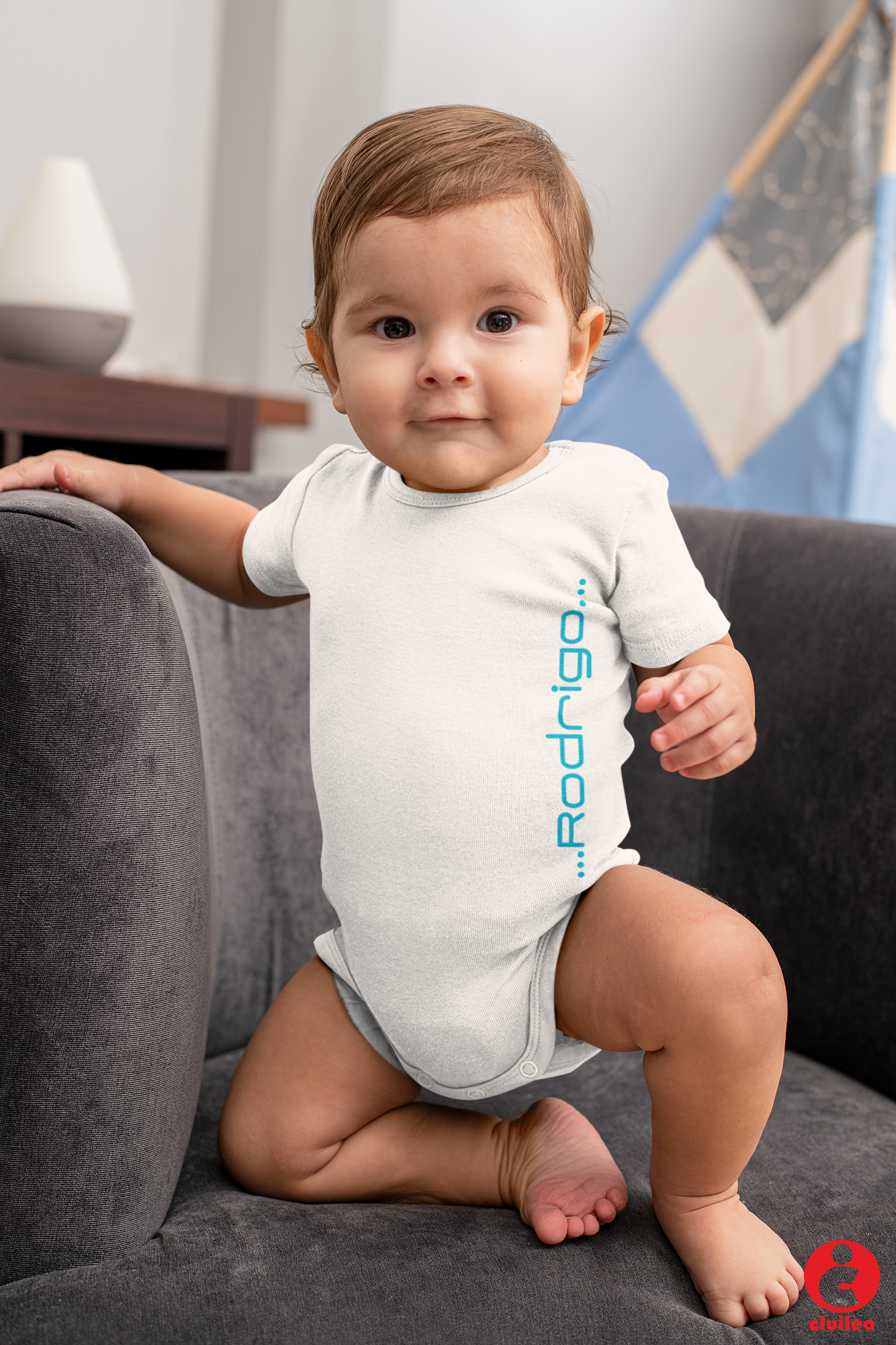 Body Bebé Personalizável "Nome, vertical" 100% algodão