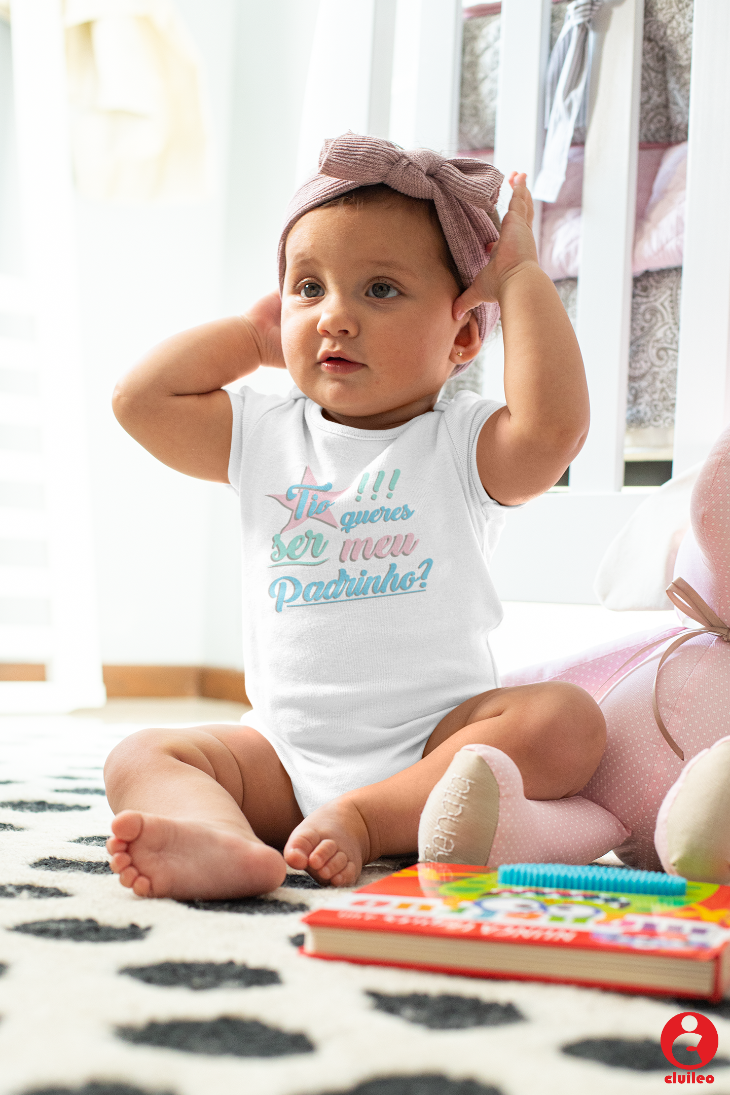 Body Bebé Personalizado Convite Padrinho "Tio queres ser meu Padrinho?" Tons pastel 100% algodão