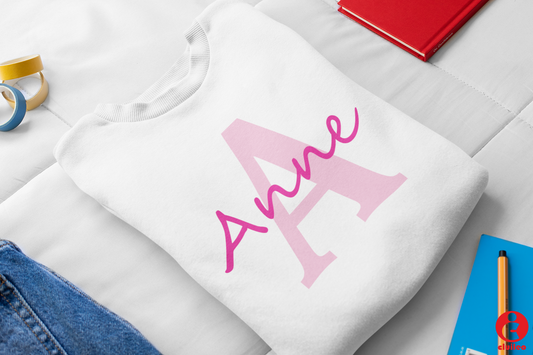 Sweatshirt criança personalizada "A - Anne" editável