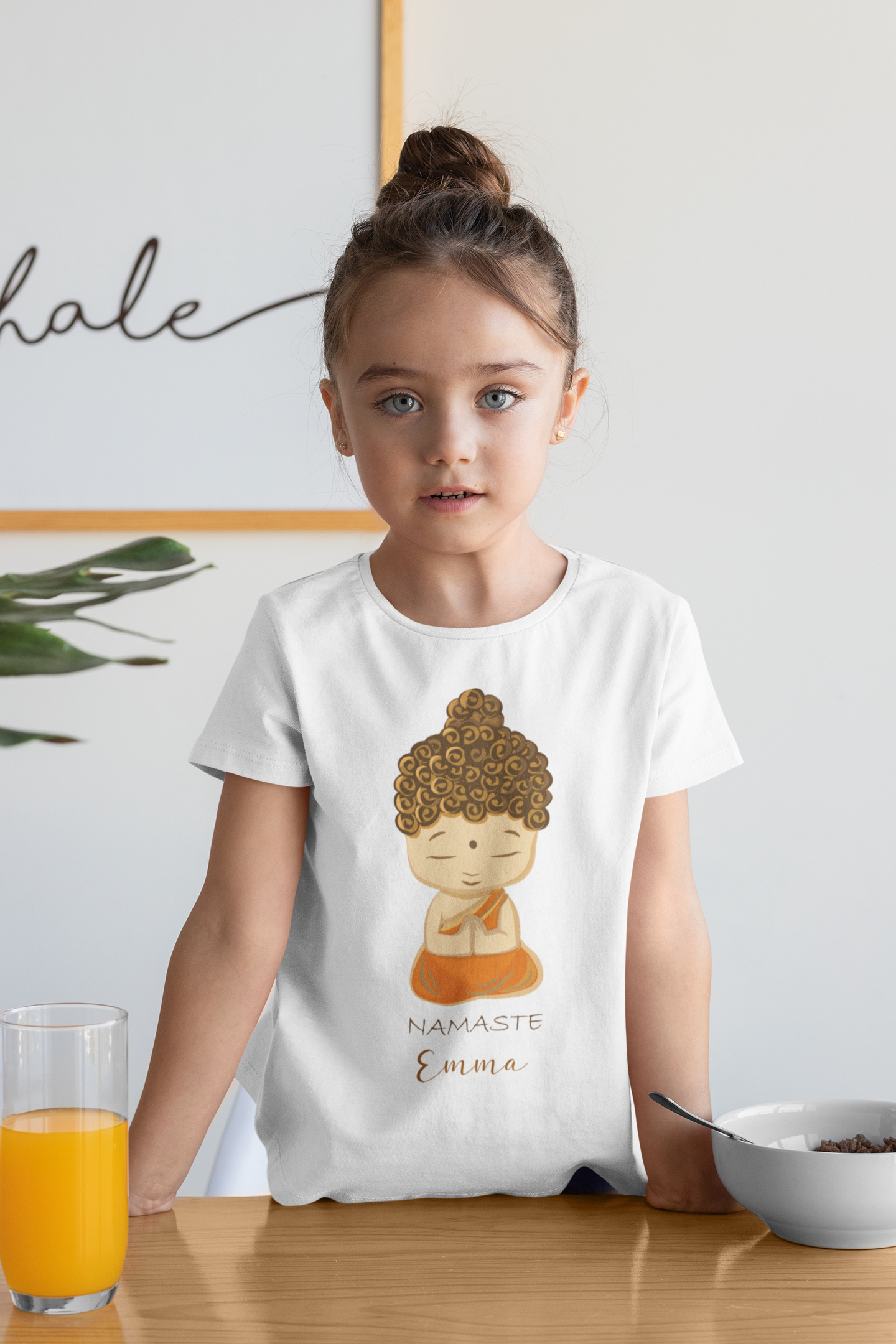 T-shirt Bebé/Criança Personalizavel Nome "Namaste" 100% Algodão