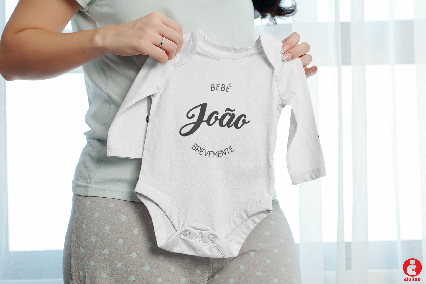 Body Bebé Revelação Personalizável "Bebé nome Brevemente " 100% algodão