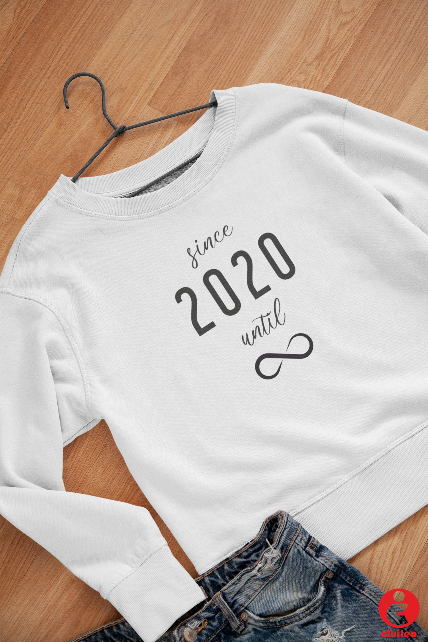 Sweatshirt Mulher Personalizada "Since ano, until infinity", algodão orgânico