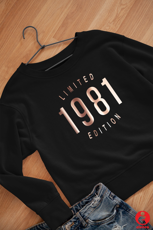 Sweatshirt Mulher Personalizada "Limited Edition Ano", algodão orgânico