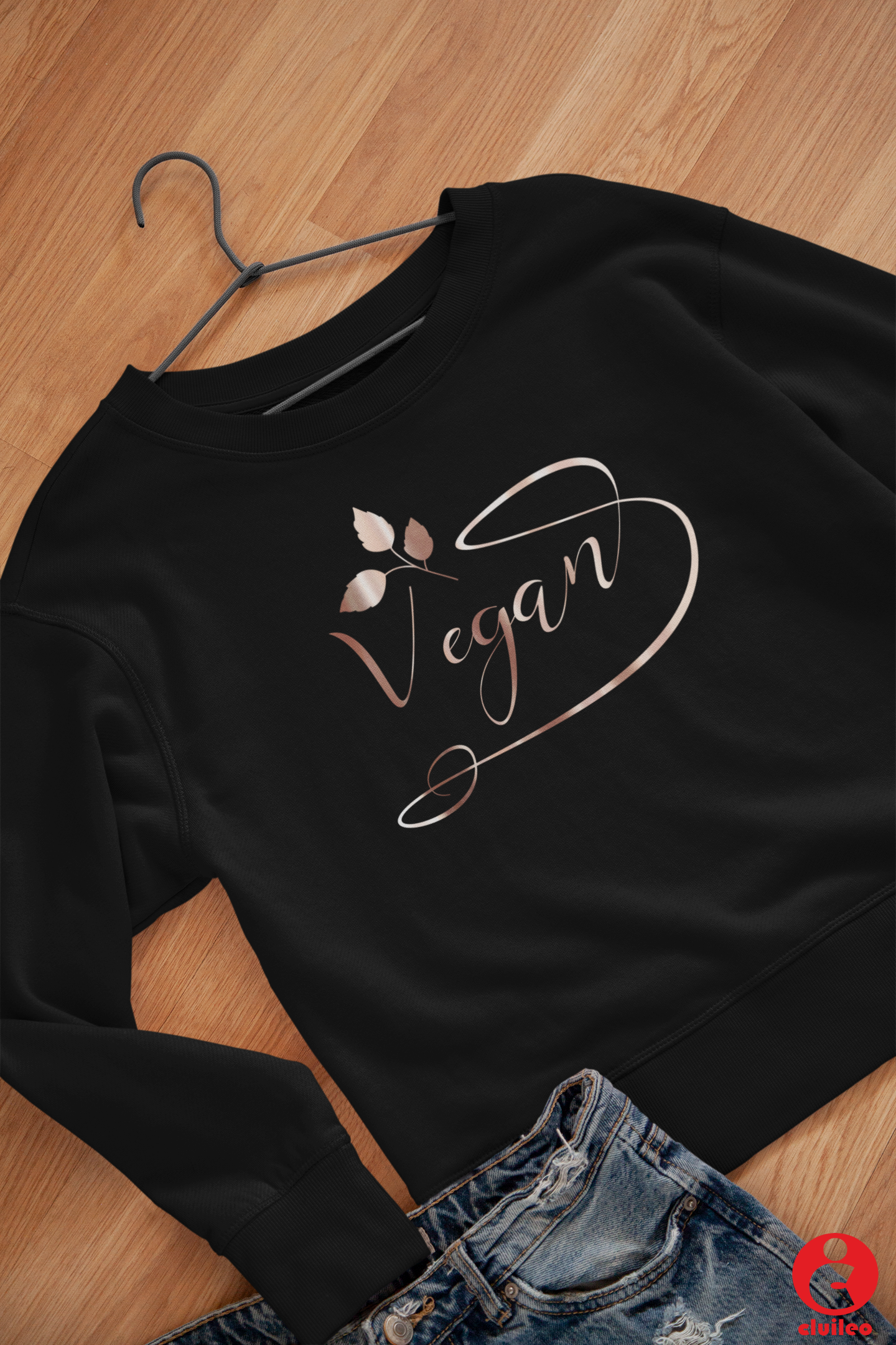 Sweatshirt Mulher Personalizada "Vegan", algodão orgânico