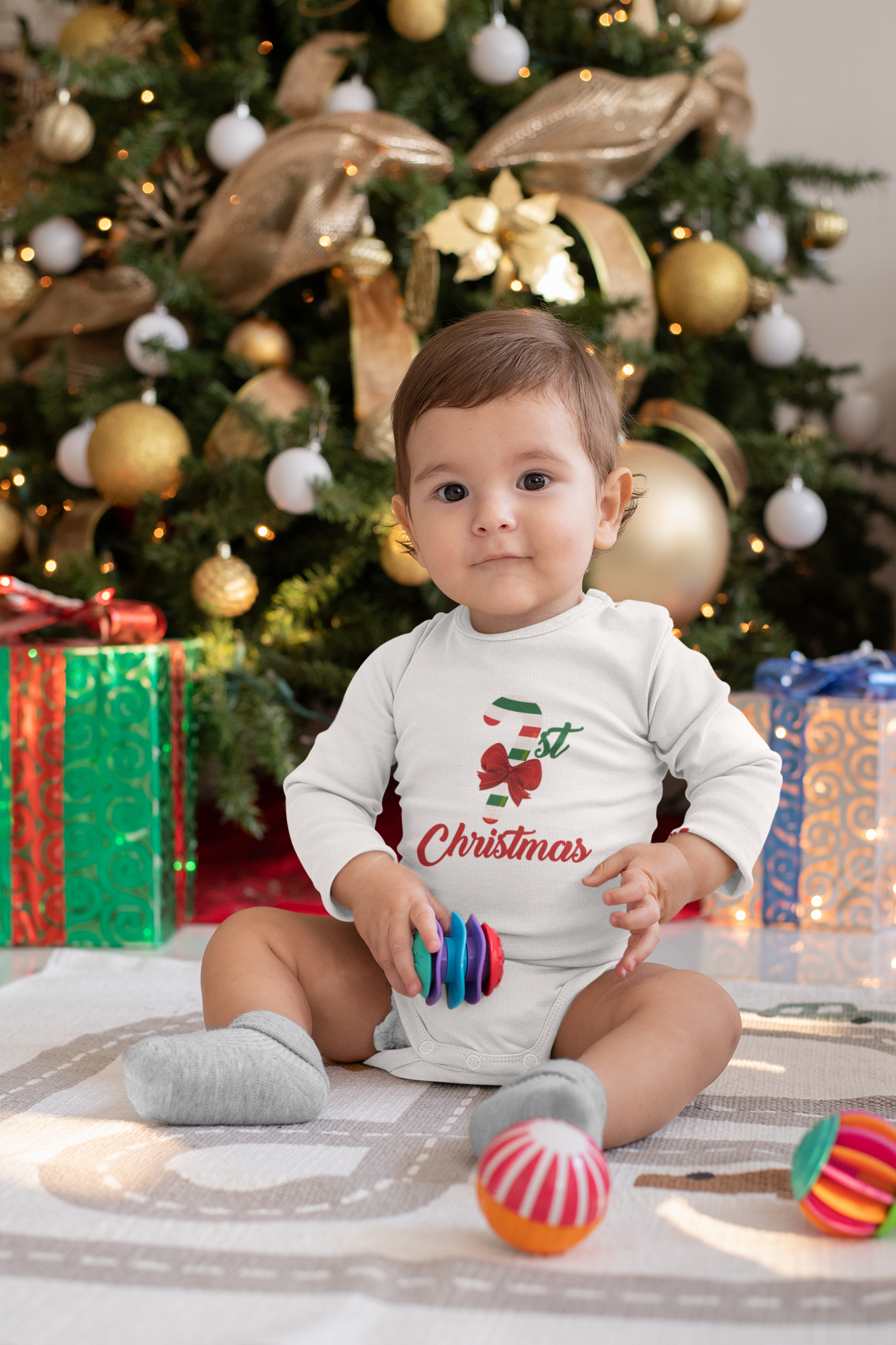 Body Bebé "First Christmas" 100% algodão