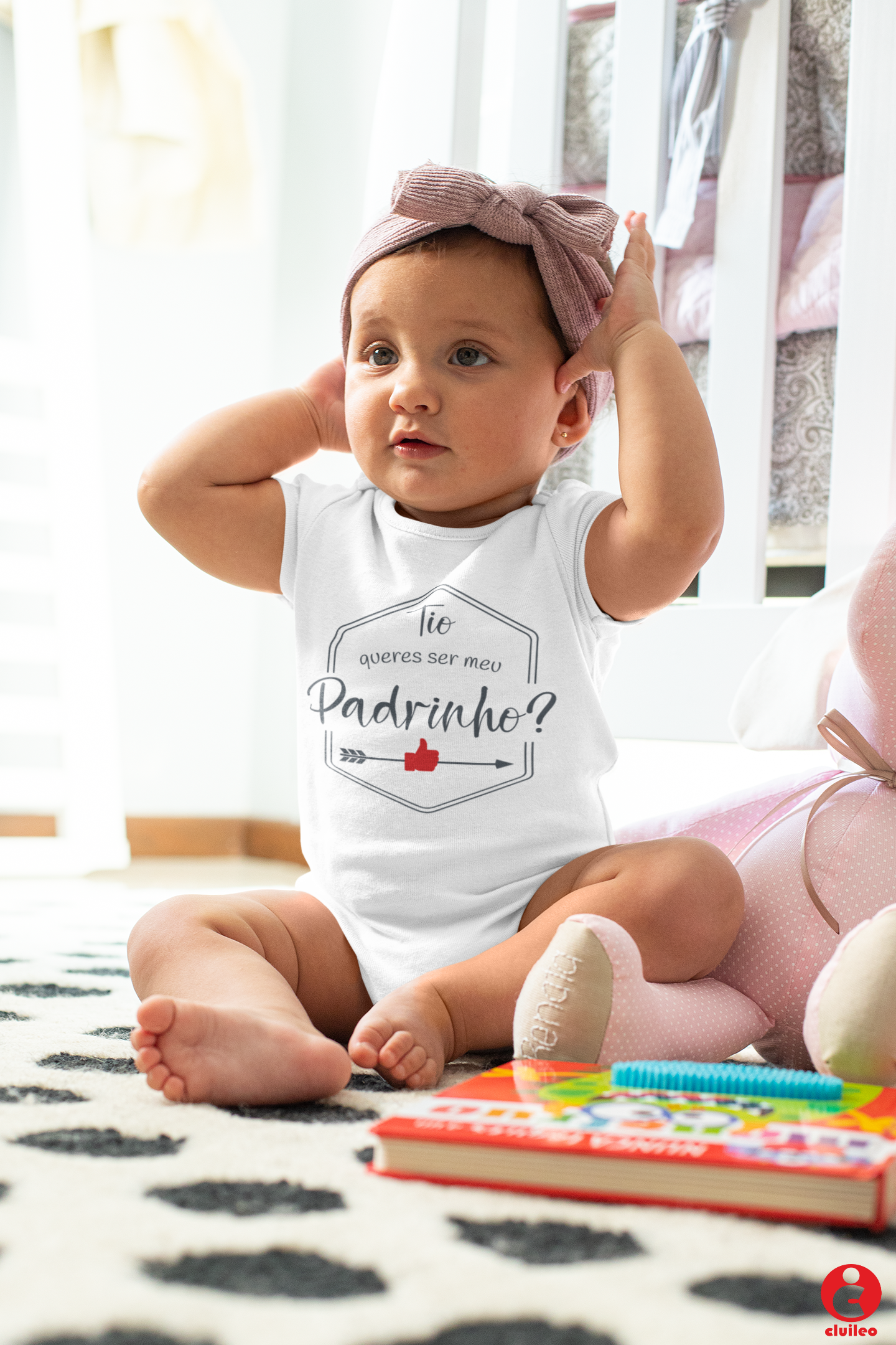 Body Bebé Personalizado Convite Padrinho "Tio queres ser meu Padrinho?" 100% algodão