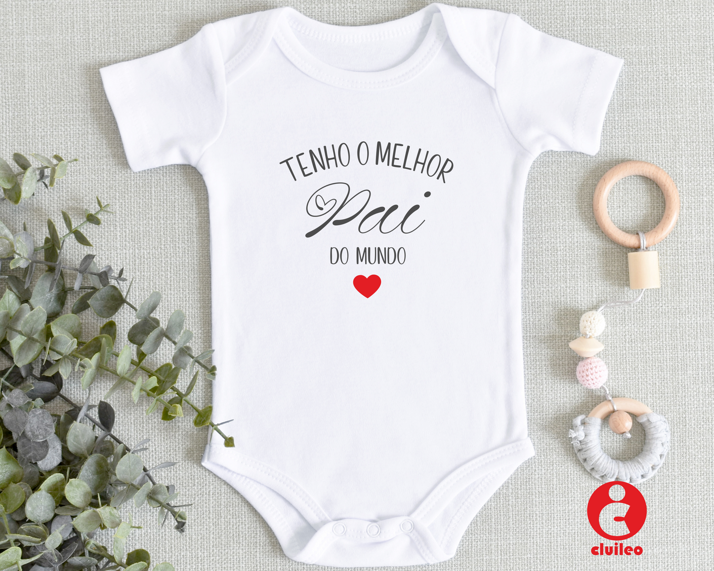 Body Bebé Personalizável "Tenho o melhor Pai do Mundo" 100% algodão