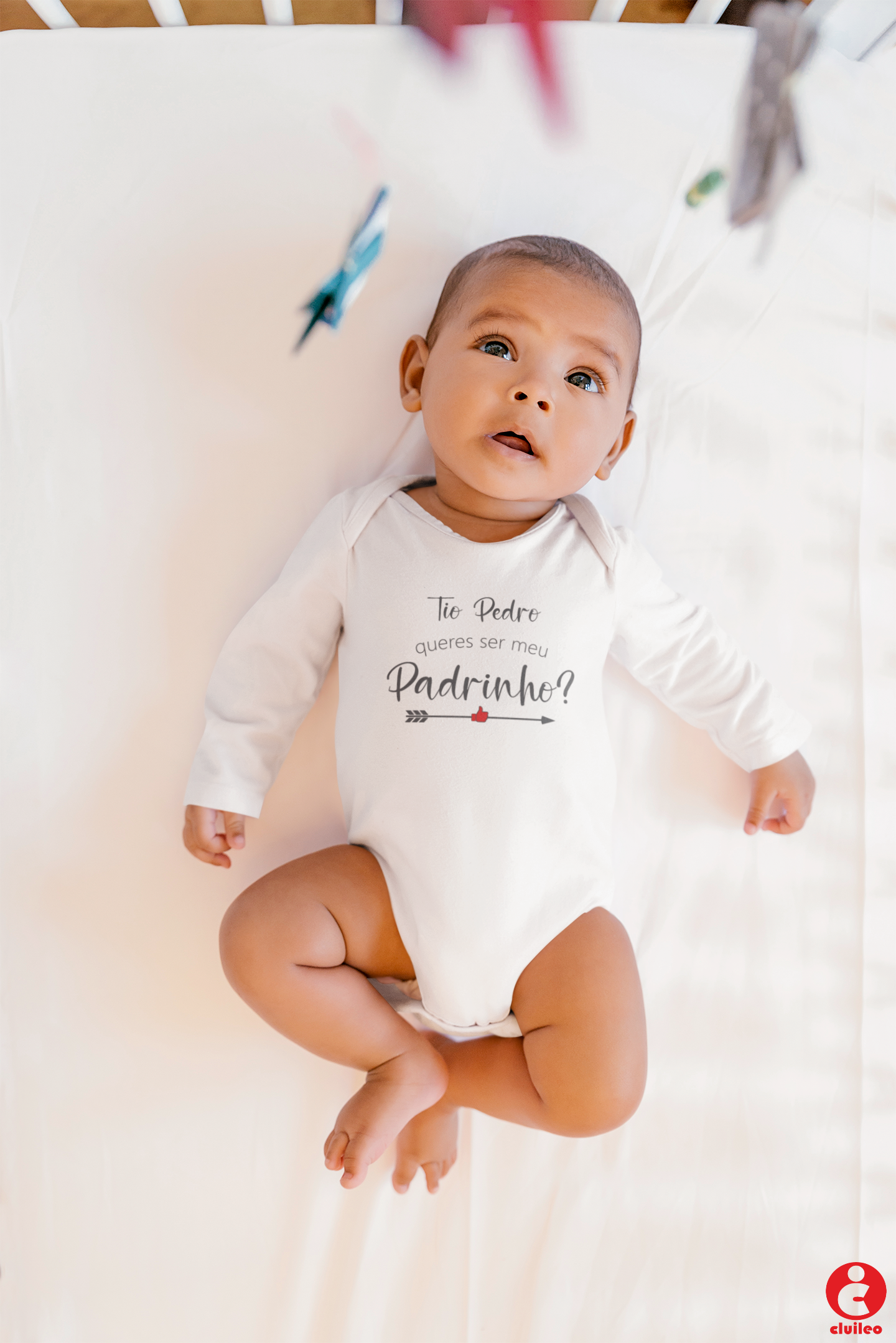 Body Bebé Convite Padrinho Personalizado "Tio nome queres ser meu padrinho" like 100% algodão