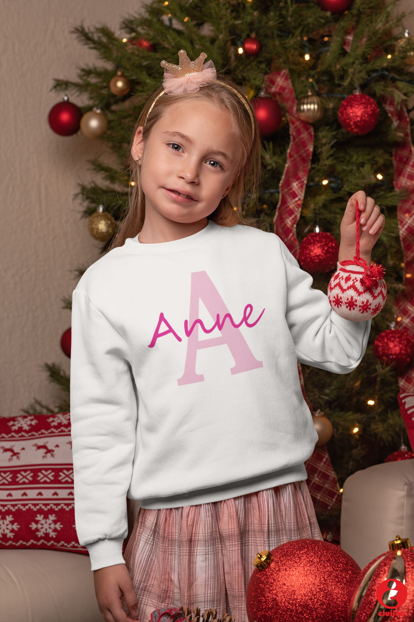 Sweatshirt criança personalizada "A - Anne" editável