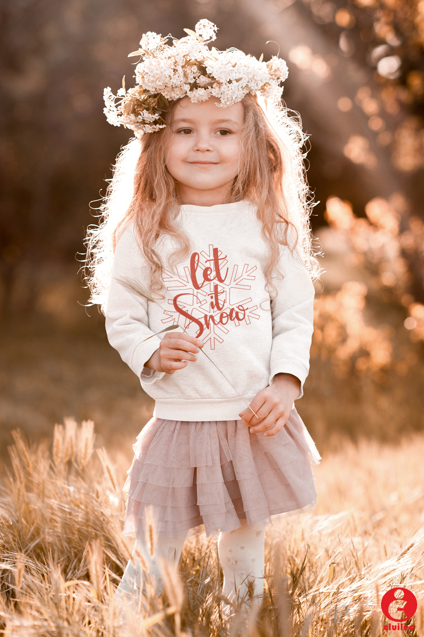 Sweatshirt criança personalizada "let it snow"