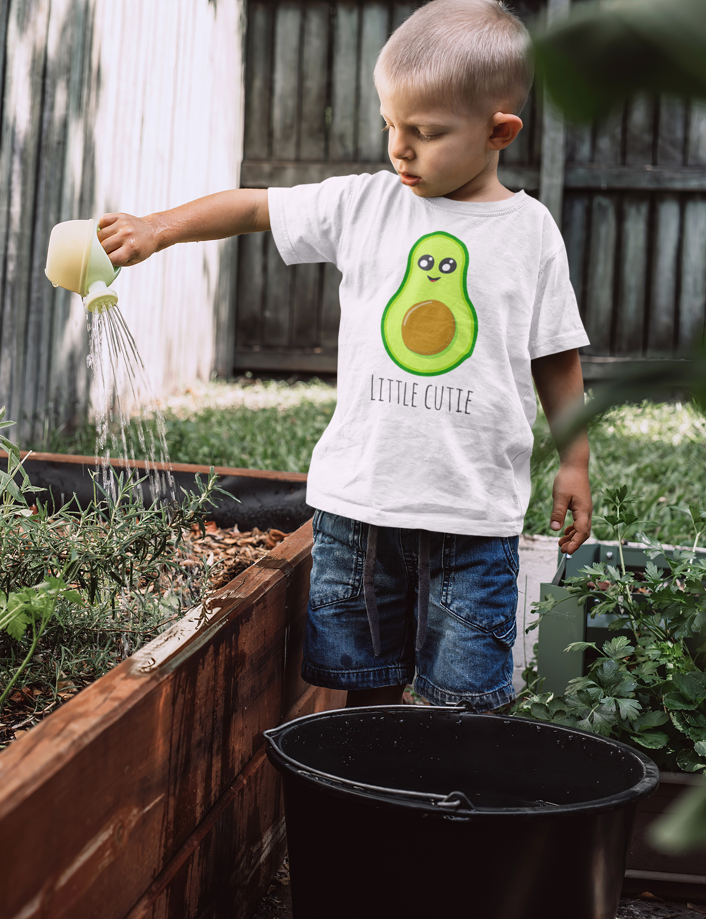 T-shirt Bebé/Criança "Little Cutie Avocado" 100% Algodão