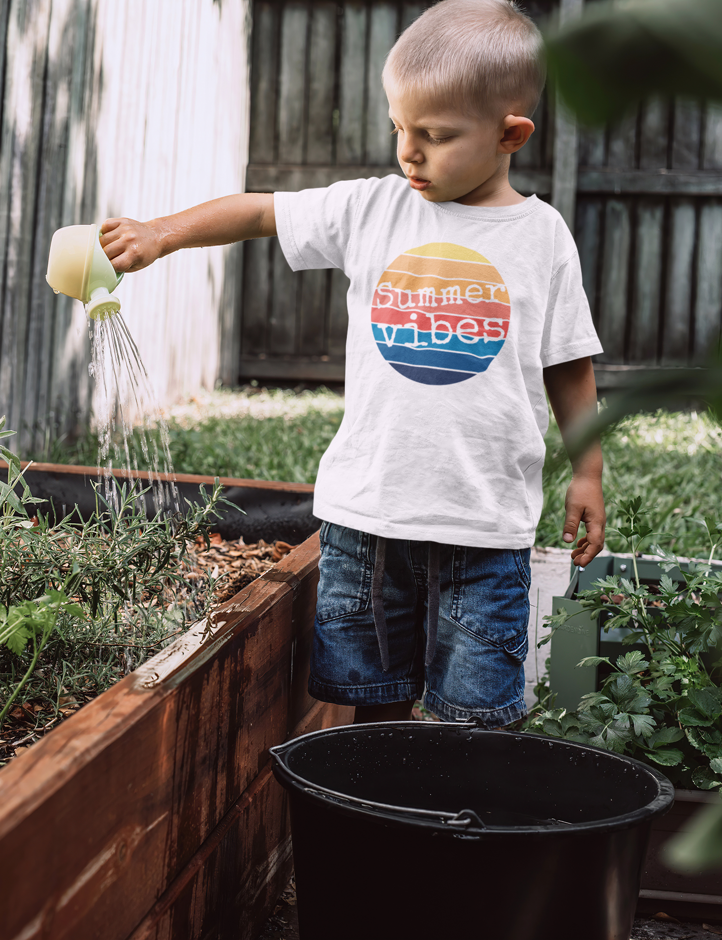 T-shirt Bebé/Criança "Summer vibes" 100% Algodão