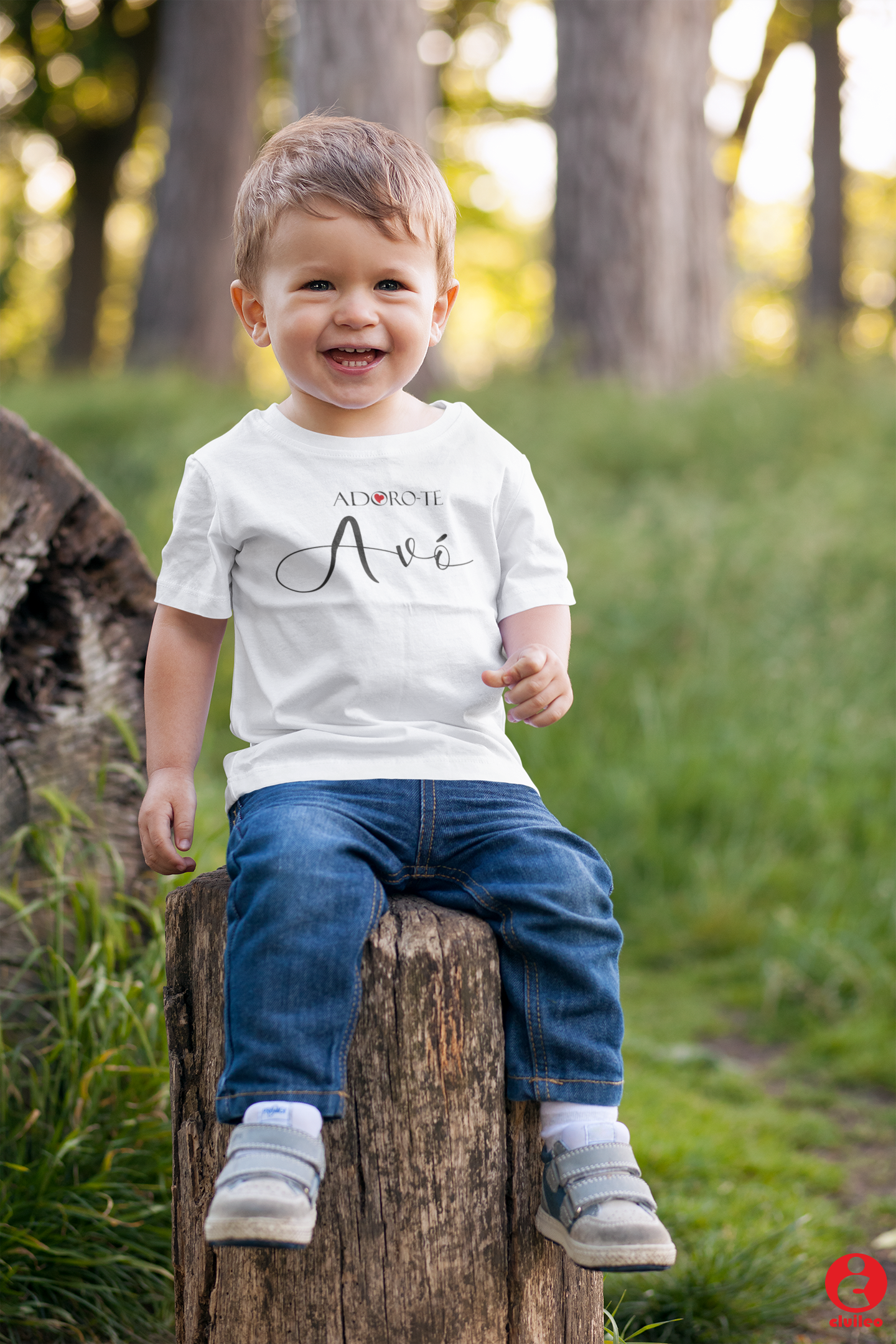 T-shirt Bebé/Criança "Adoro-te Avó" 100% Algodão